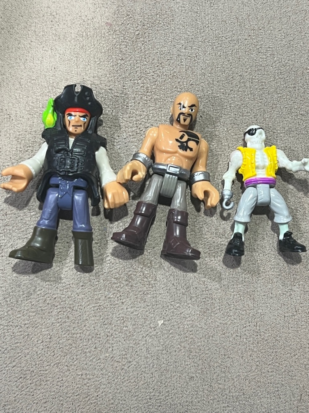 Jack Sparrow Imaginext Pirate Captain Skeleton Davey Jones lot of 3